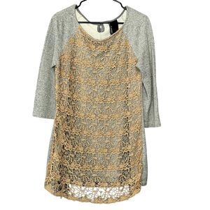 🔸BUNDLE ONLY🔸|EUC| DOLAN Anthropologie Crochet Overlay Half Sleeve Top